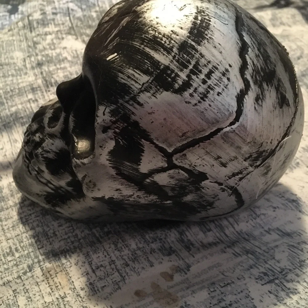 Edgy Black and Silver Skull Accent - Picture 3 of 3